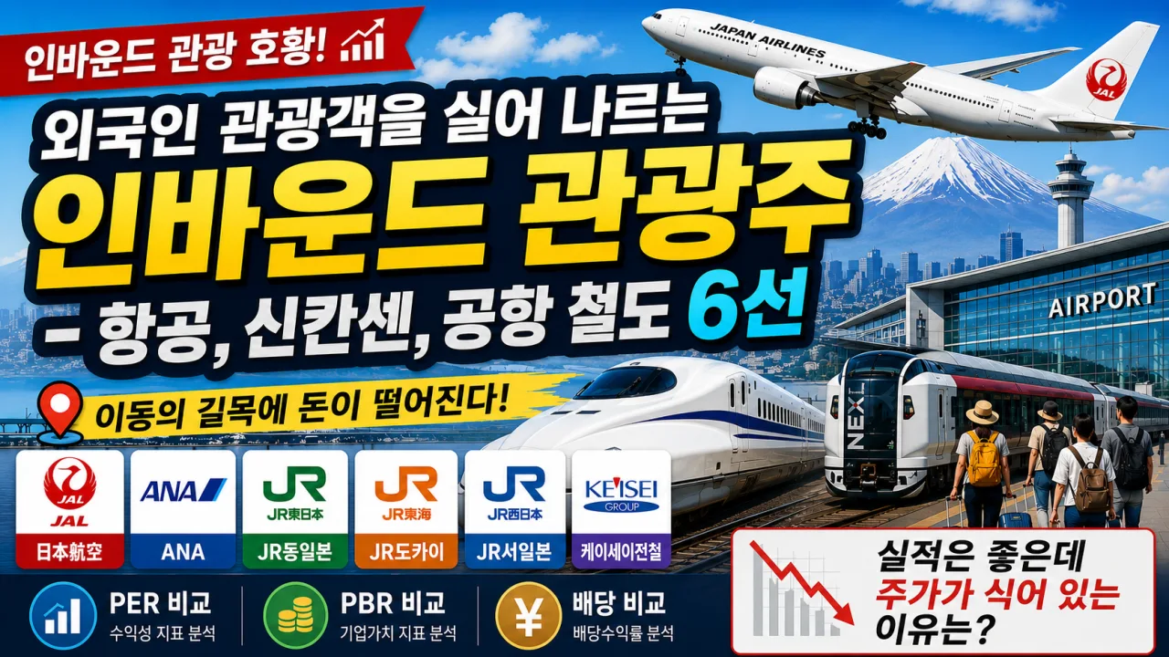 외국인 관광객을 실어 나르는 인바운드 관광주 - 항공·신칸센·공항철도 6종목