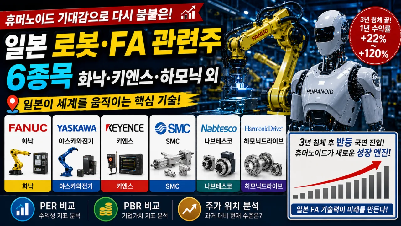휴머노이드 기대에 다시 불이 붙은 일본 로봇·FA 관련주 - 화낙, 키엔스, 하모닉드라이브 등 6종목